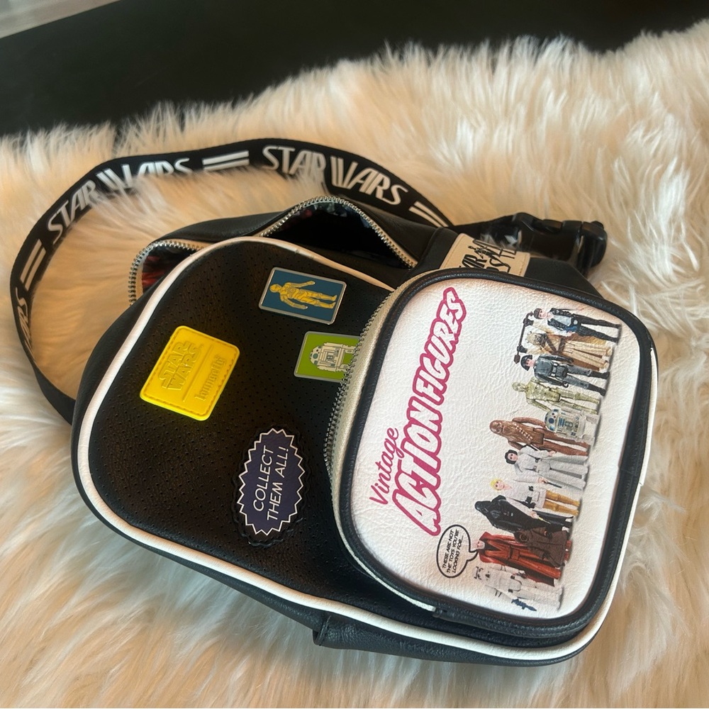 Disney Parks Star Wars Vintage Action Figures Cross Body Bag - Loungefly